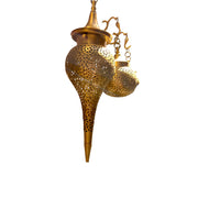 Moroccan Table & Hanging Lamp – Handmade Brass Light