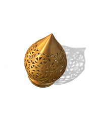 Gold Metal Lantern – Hanging or Tabletop – Handmade