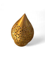 Gold Metal Lantern – Hanging or Tabletop – Handmade