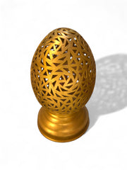 Gold Egg Lantern – Handmade – Tabletop or Hanging Use