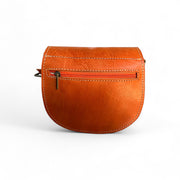 Hand-Embossed Leather Saddle Bag | Unique Floral Design