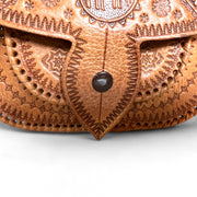 Authentic Moroccan Hand-Tooled Leather Saddle Bag