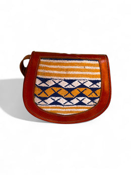 Handmade Moroccan Kilim & Leather Crossbody Bag