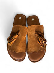 Handmade Suede & Leather Tassel Slides