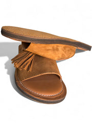 Handmade Suede & Leather Tassel Slides