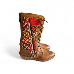 Handmade Moroccan Kilim Boots | Genuine Leather