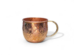 Polished Brass Embossed Mug