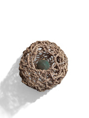 Handwoven Raffia Table Lamp – Tripod Wood Base