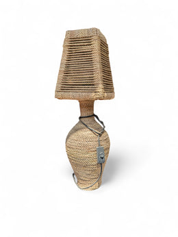 Handmade Raffia Jar Table Lamp - Artisan Home Lighting