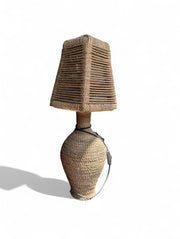 Handmade Raffia Jar Table Lamp - Artisan Home Lighting