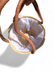 Moroccan Mini Straw Tote | Boho Pompom Beach Bag | Kids' Purse