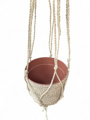 Handwoven Natural Macrame Plant Hanger with Terracotta Pot