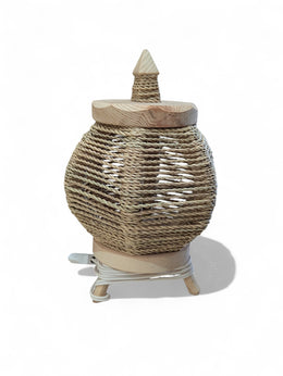 Handmade Natural Rattan & Wood Table Lamp