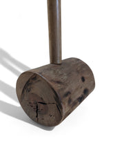 Natural Wood Log Table Lamp with Rattan Shade