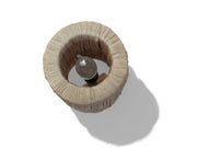 Natural Wood Log Table Lamp with Rattan Shade