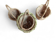 Set of 3 Handwoven Wicker Baskets – Natural Handmade Decor – Medium & Small Sizes – Rustic Storage Baskets