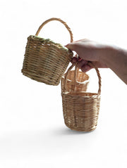 Set of 3 Handwoven Wicker Baskets – Natural Handmade Decor – Medium & Small Sizes – Rustic Storage Baskets