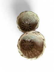 Set of 3 Handwoven Wicker Baskets – Natural Handmade Decor – Medium & Small Sizes – Rustic Storage Baskets