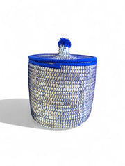 Handmade Natural Fiber Storage Basket Set with Lids