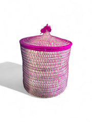 Handmade Natural Fiber Storage Basket Set with Lids