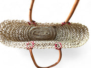 Handmade Straw Tote Bag with Leather Handles