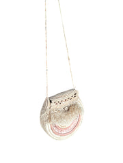 Handwoven Round Straw Crossbody Bag