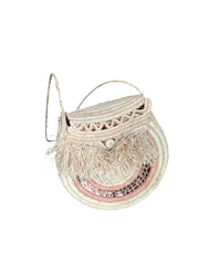 Handwoven Round Straw Crossbody Bag