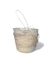 Handmade Oval Straw Basket Bag with Handle