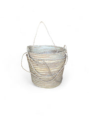 Handmade Oval Straw Basket Bag with Handle