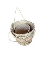 Handmade Oval Straw Basket Bag with Handle