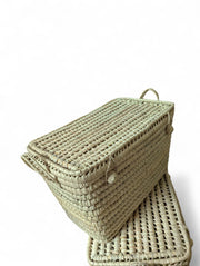 Handmade Palm Storage Basket with Lid