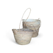 Handmade Oval Straw Basket Bag with Handle